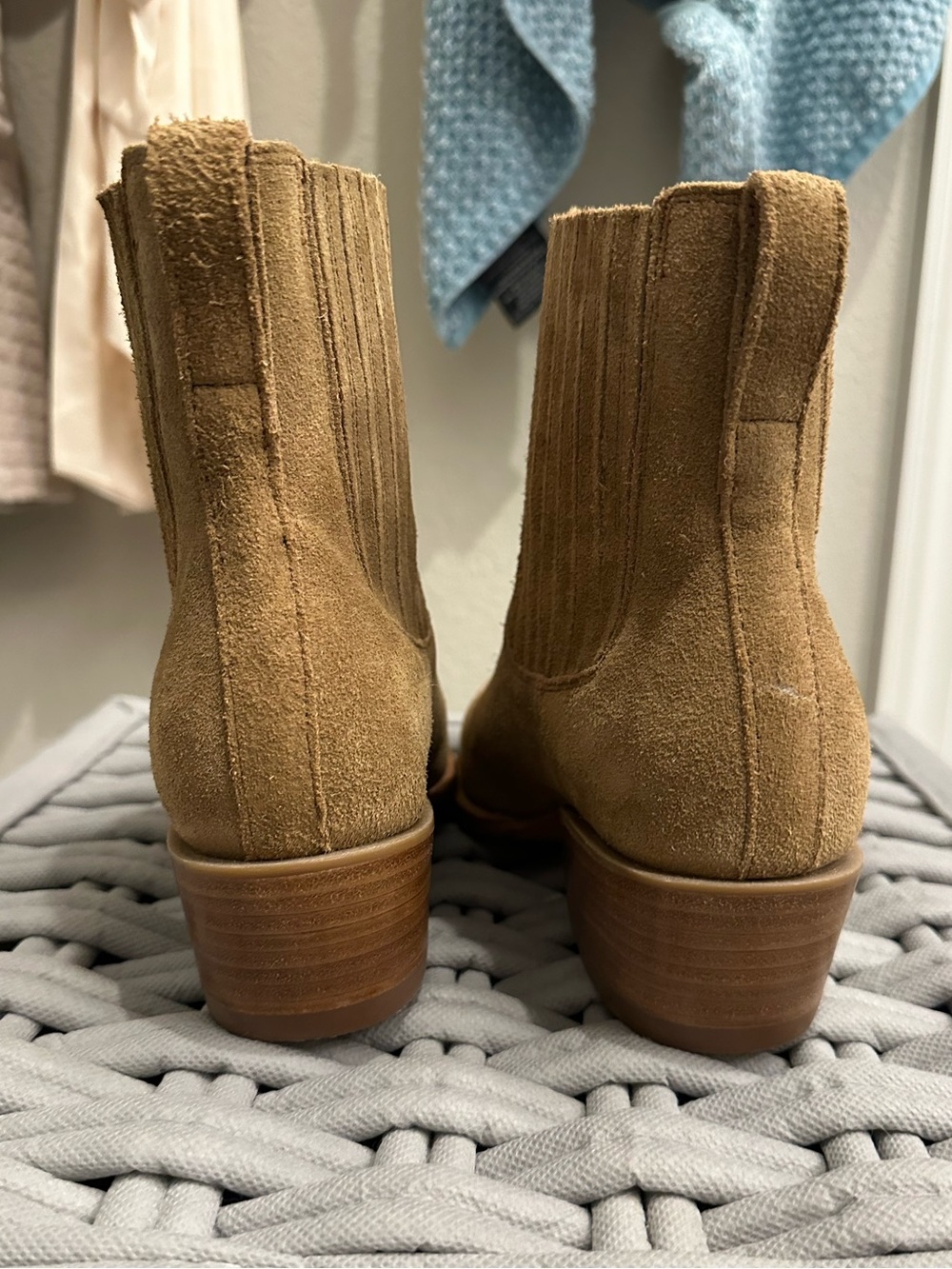 Tecovas Taylor Suede Booties in Latte - Picture 8 of 15